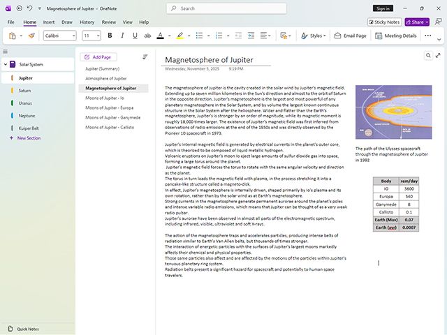 Microsoft OneNote interface preview 2