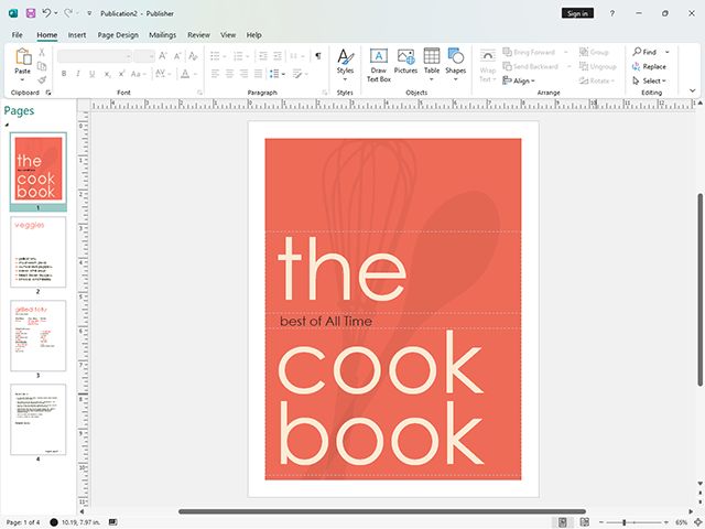 Microsoft Publisher interface preview 1