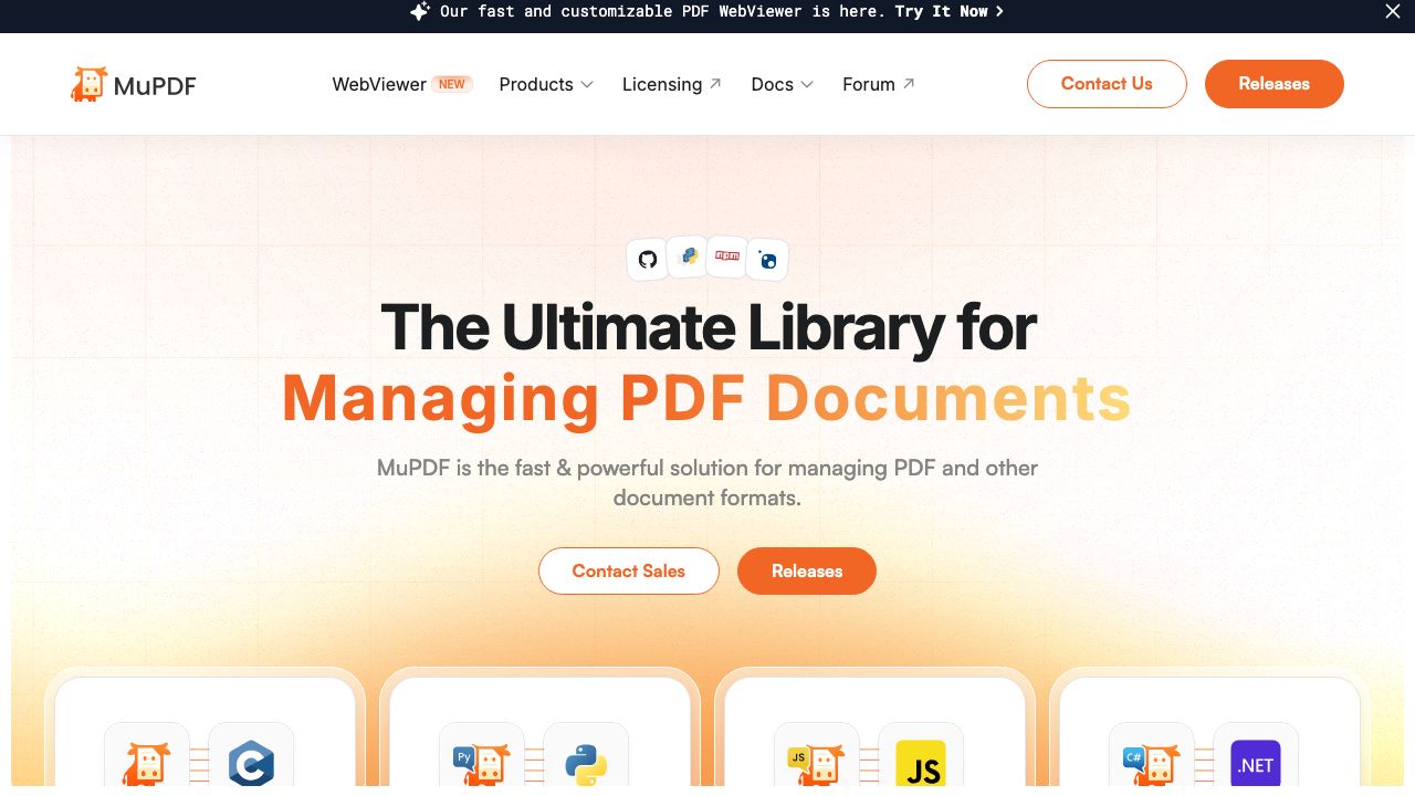 MuPDF Viewer official website preview