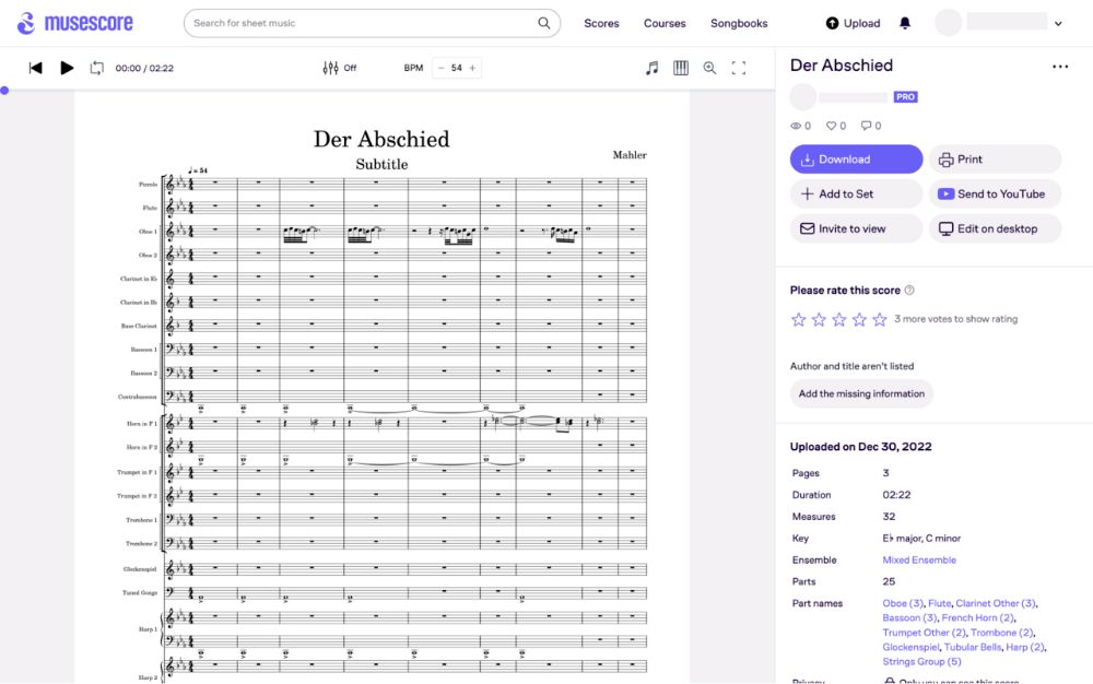 MuseScore interface preview 2