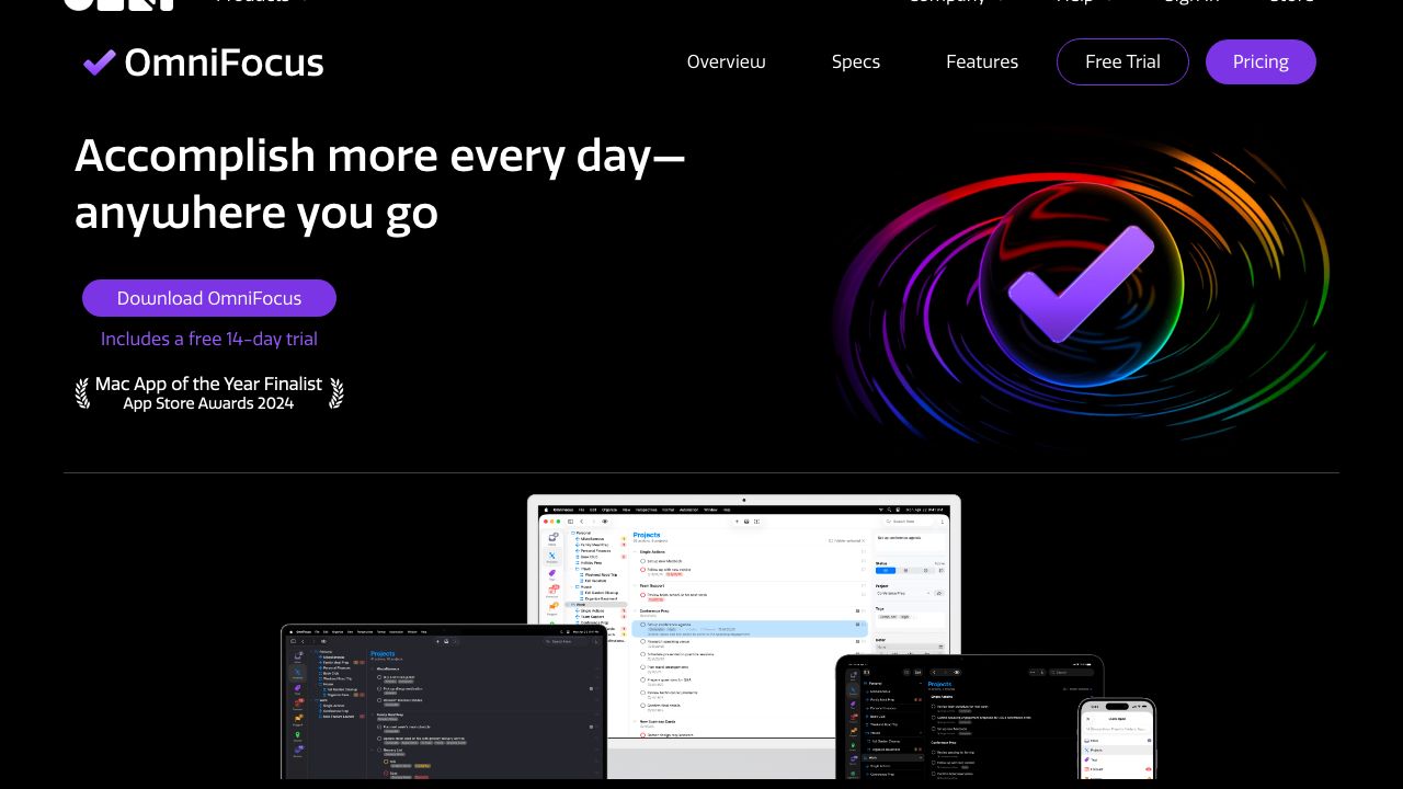 OmniFocus official website preview