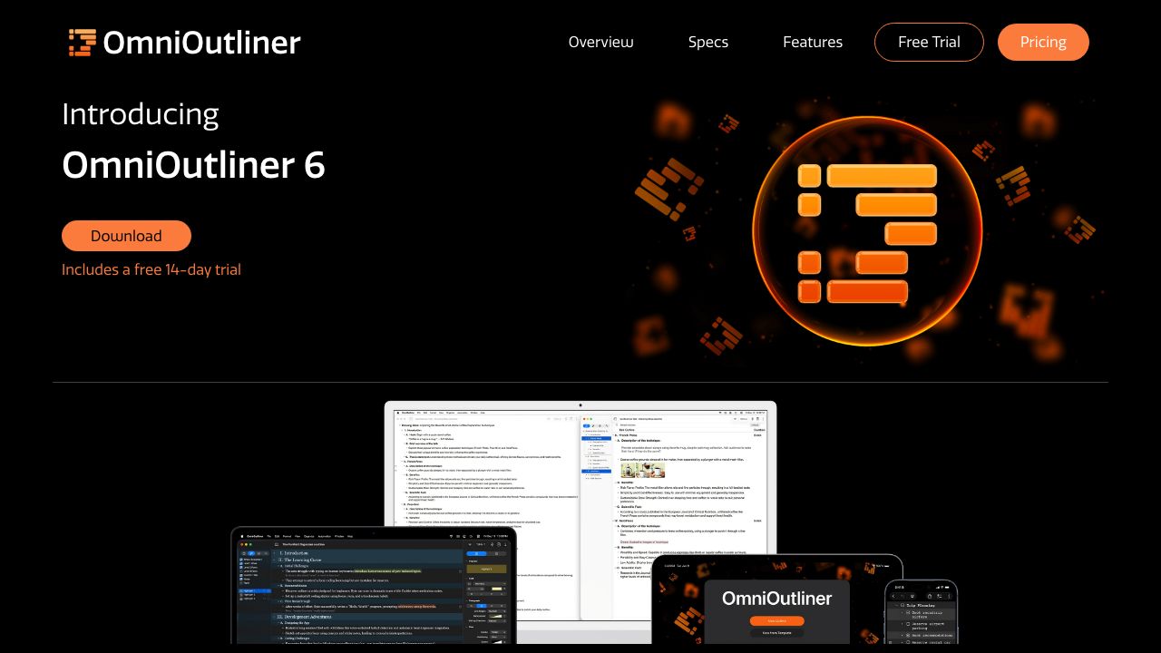 OmniOutliner official website preview