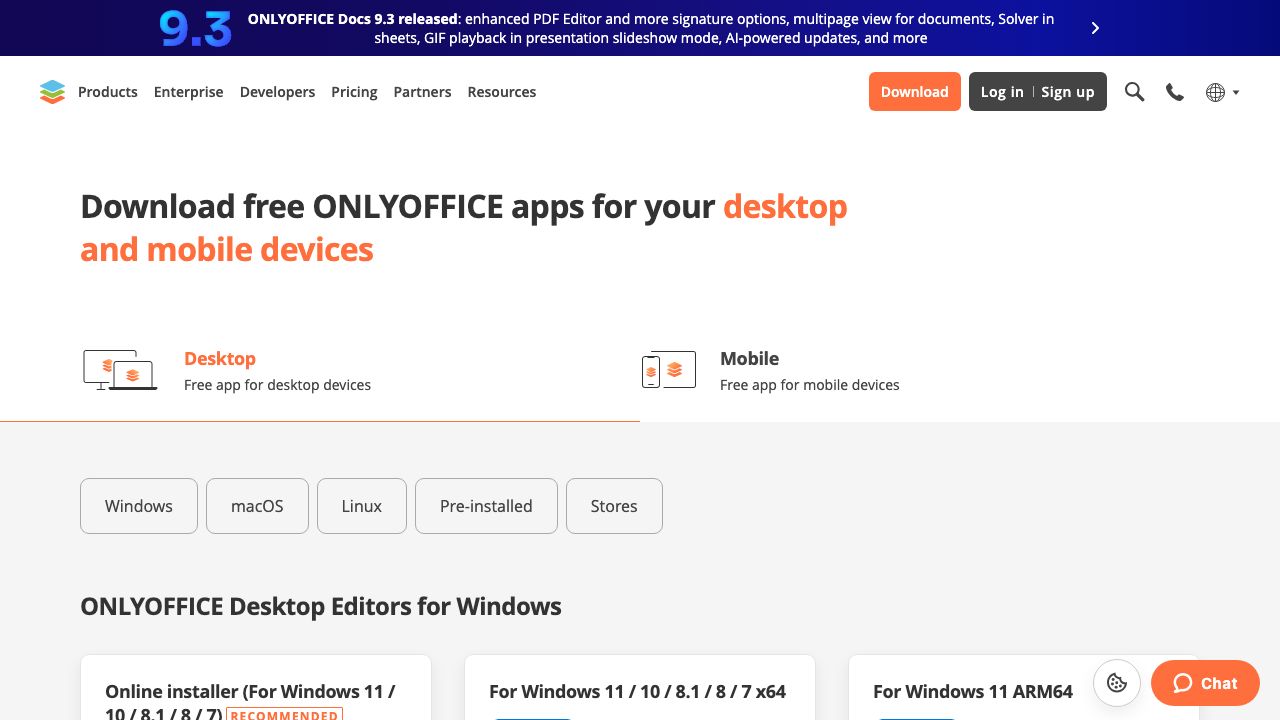 OnlyOffice Desktop official website preview