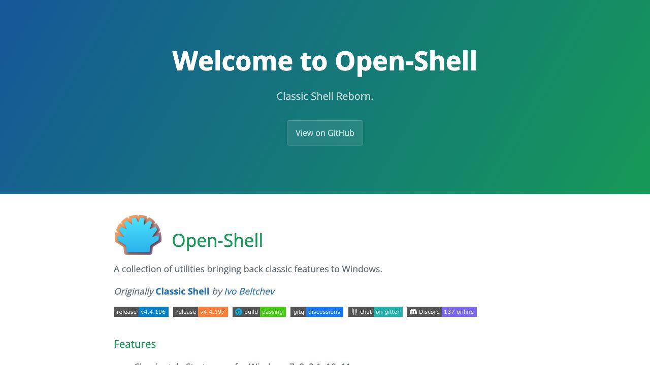 Open-Shell official website preview