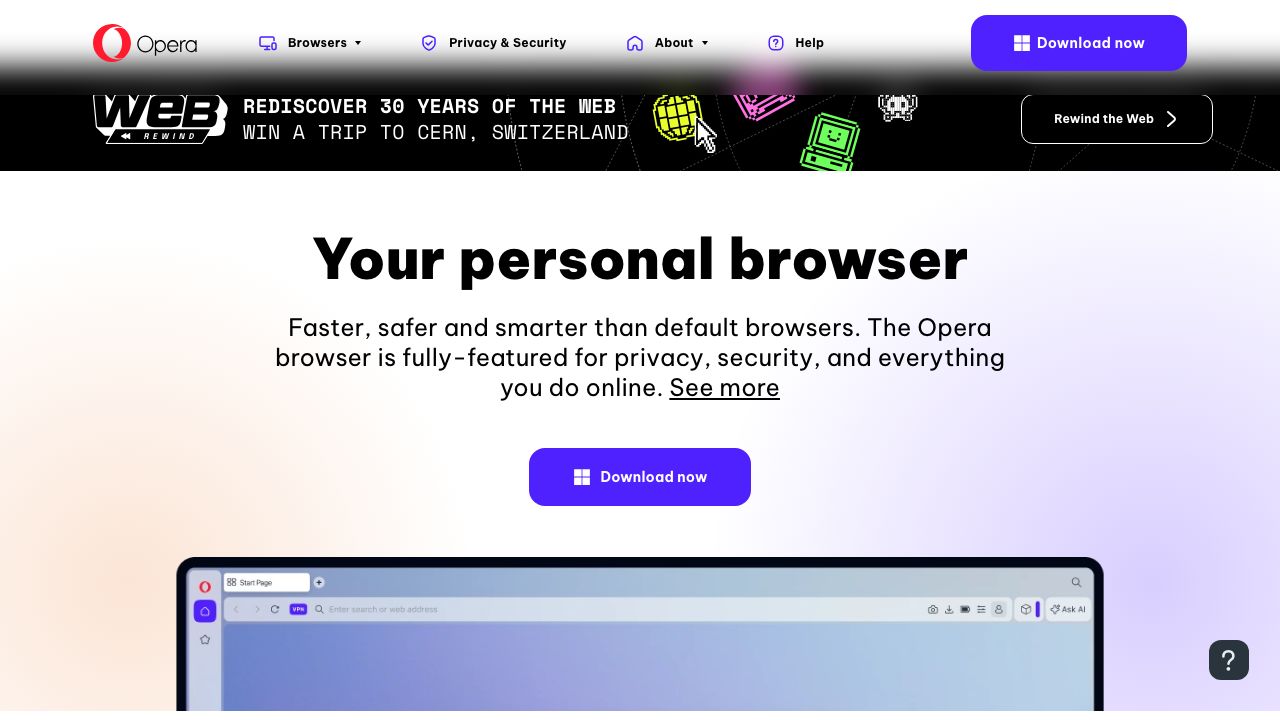 Opera Browser official website preview
