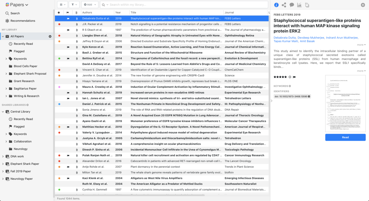 Papers interface preview 2