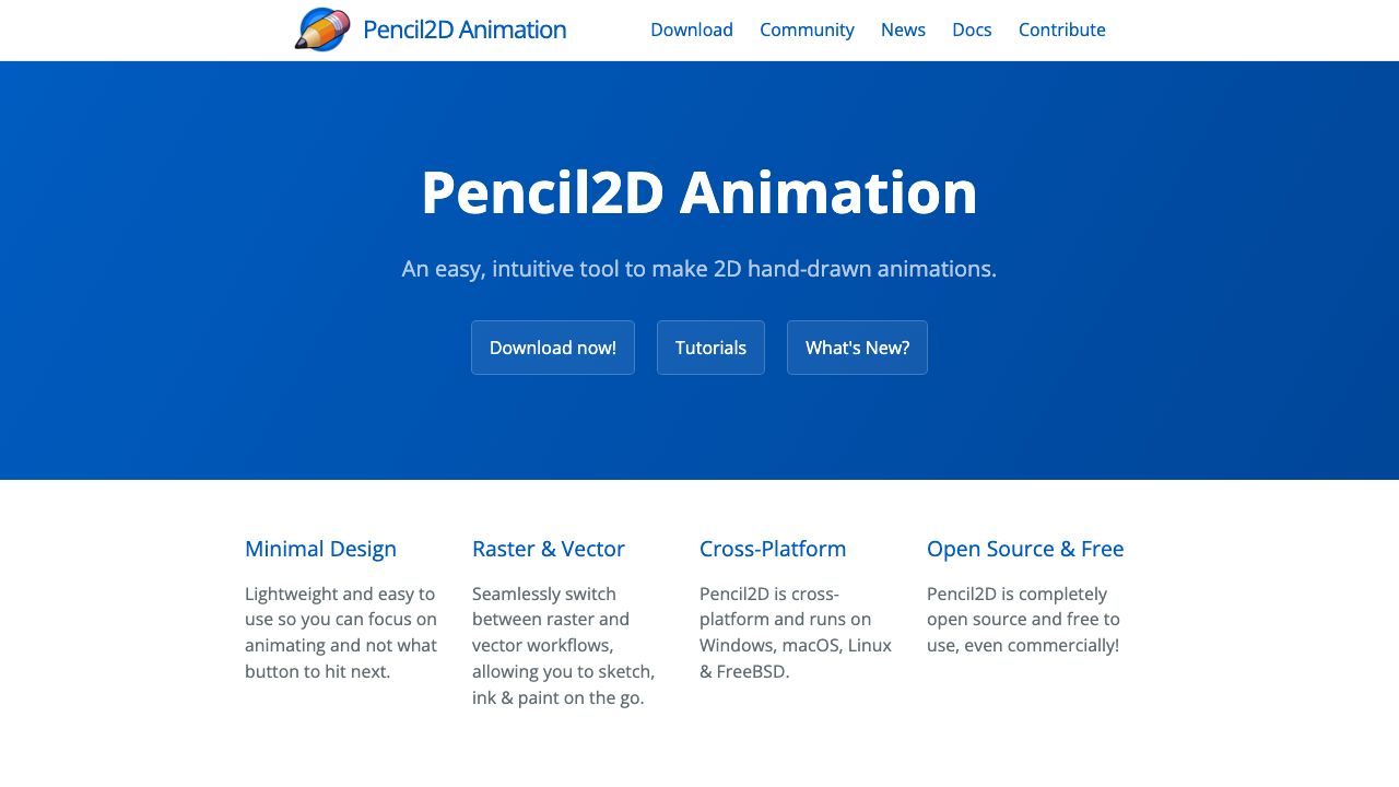 Pencil2D Animation official website preview