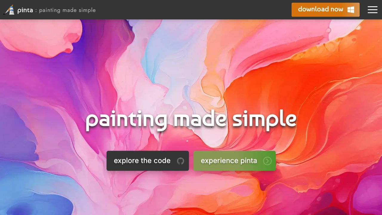 Pinta Image Editor official website preview