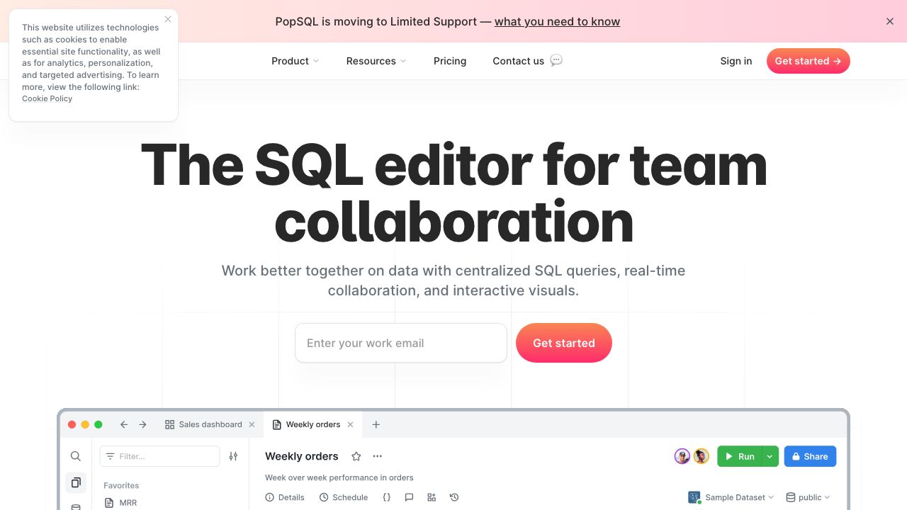 PopSQL official website preview