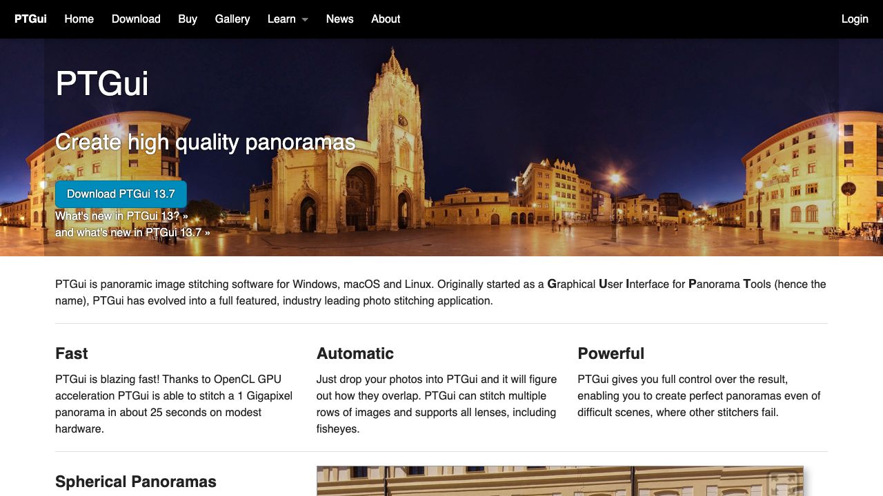 PTGui official website preview
