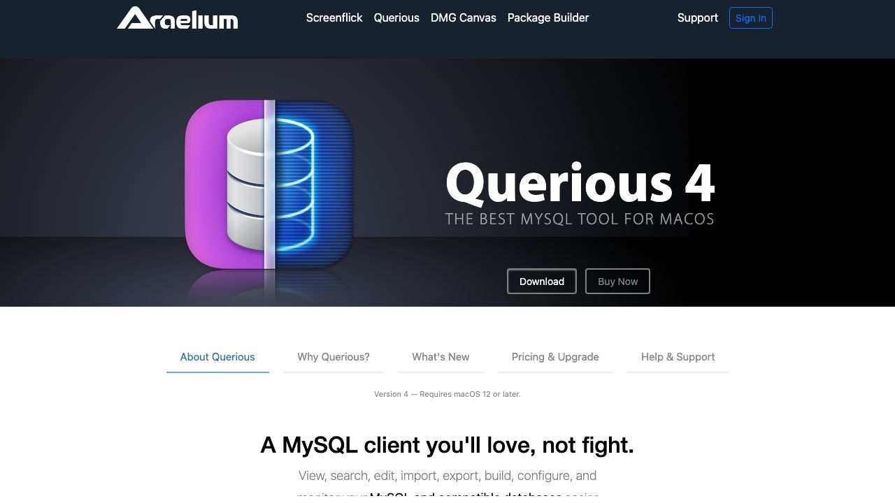 Querious official website preview