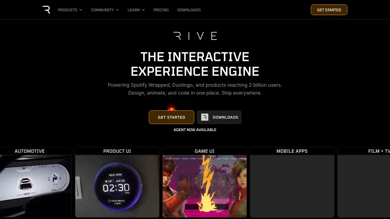 Rive official website preview