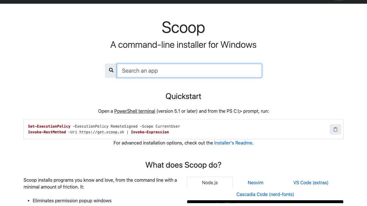 Scoop official website preview