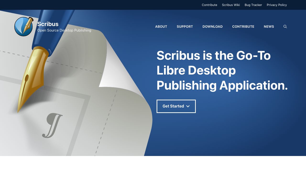 Scribus Desktop Publishing official website preview