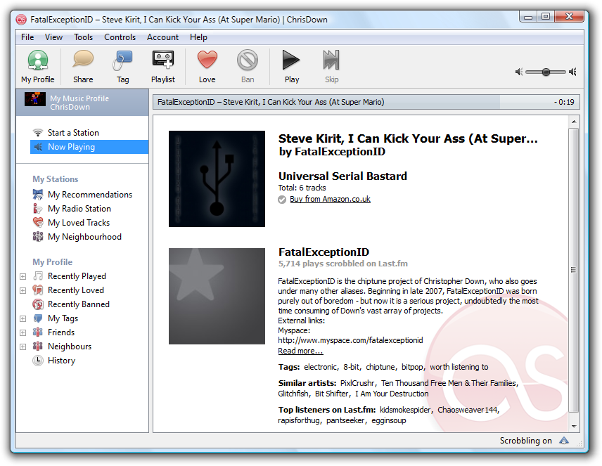 Scrobbler interface preview 3