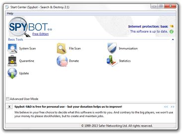 Spybot Search Destroy interface preview 2