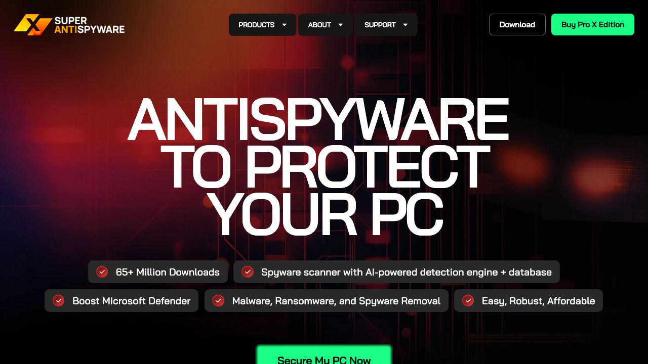 SuperAntiSpyware official website preview