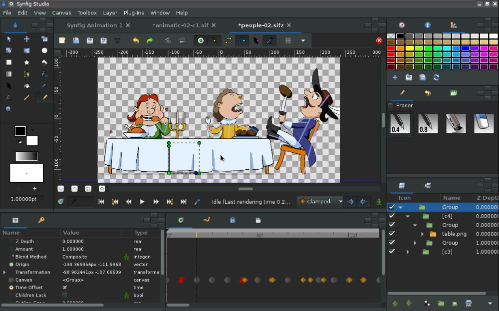 Synfig Studio interface preview 2