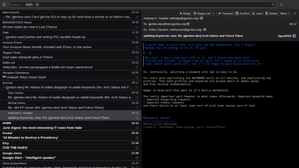 Thunderbird Email Client interface preview 1