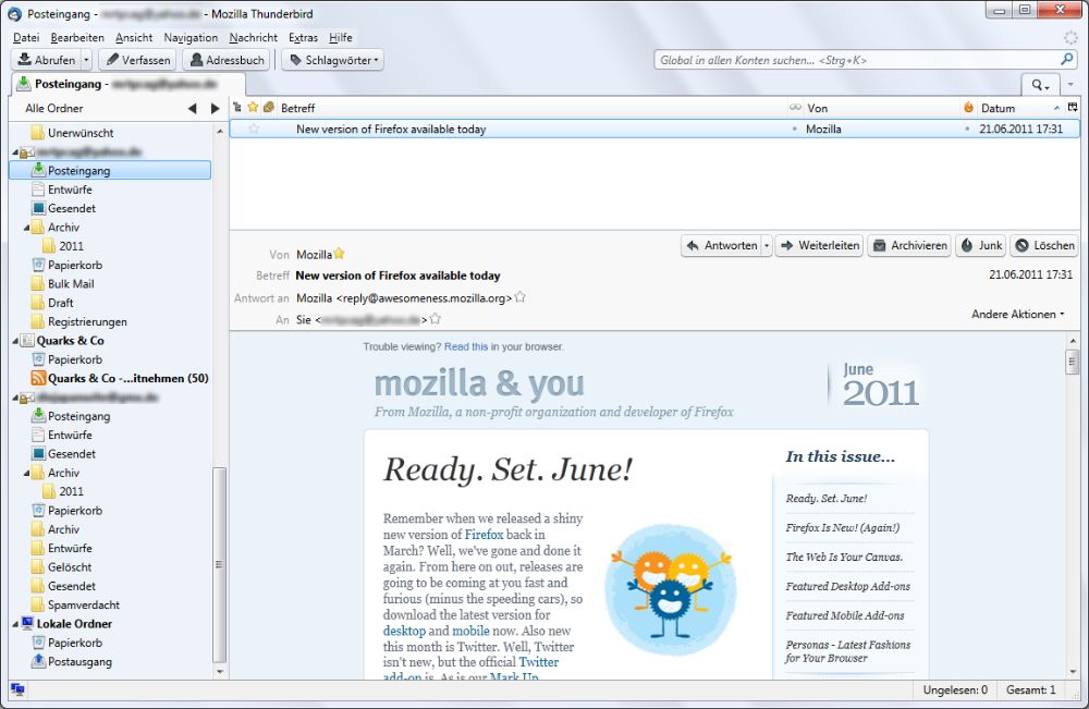 Thunderbird Email Client interface preview 2
