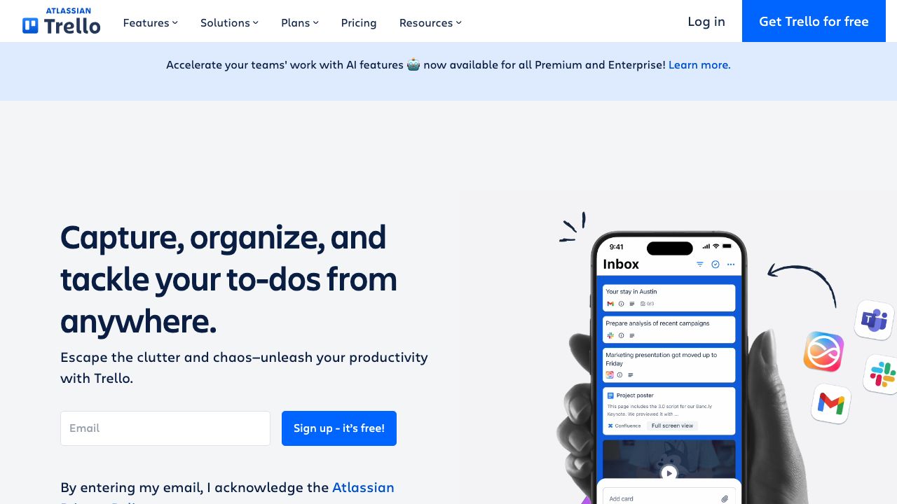 Trello official website preview