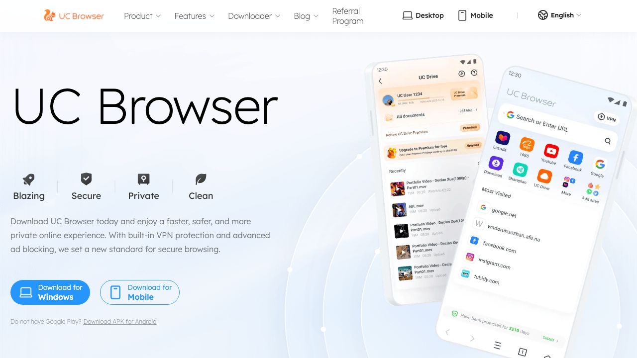 UC Browser official website preview
