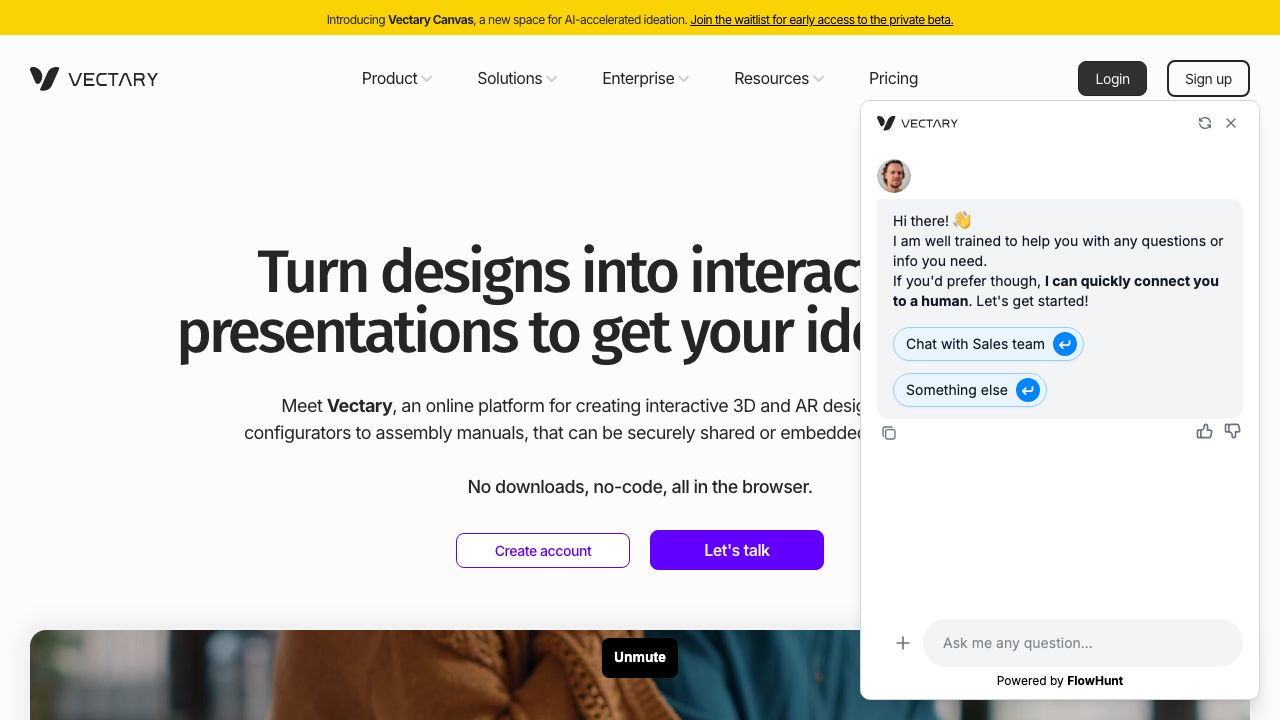 Vectary official website preview