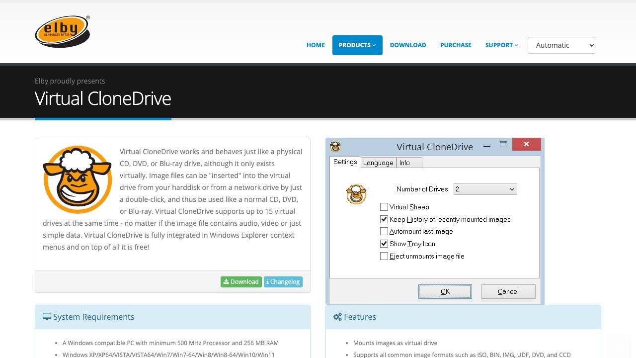 Virtual CloneDrive official website preview