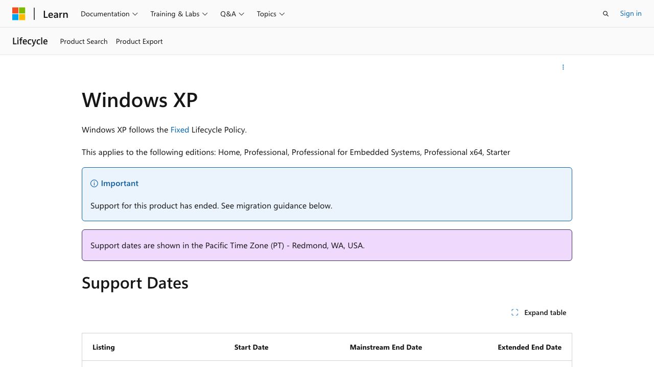 Windows XP ISO official website preview