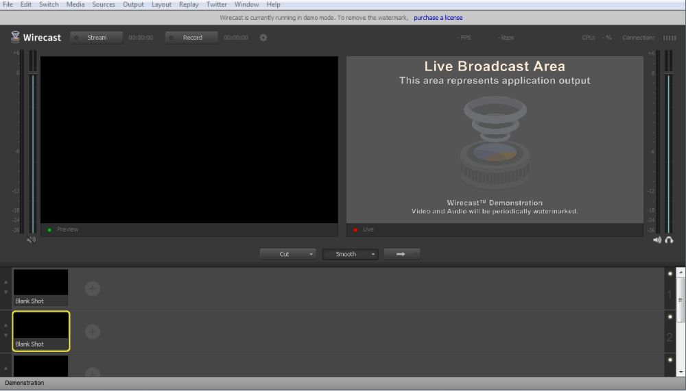 Wirecast interface preview 1