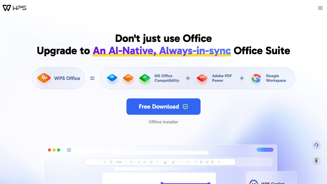 WPS Office official website preview