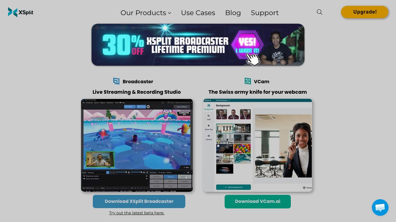 XSplit official website preview
